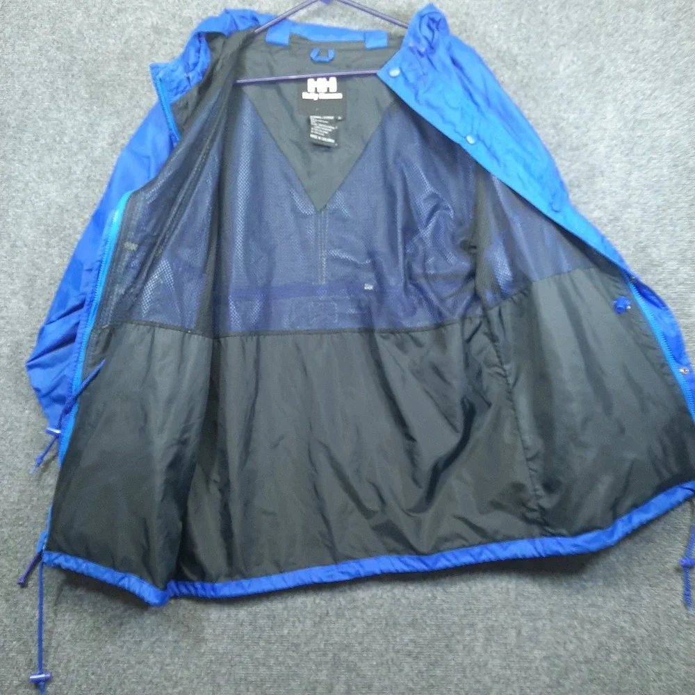 Helly Hansen Vintage Windbreaker Jacket S Blue Mens Gorpcore Hooded Coat
